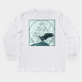 Bald Eagle Retro Illustration Kids Long Sleeve T-Shirt